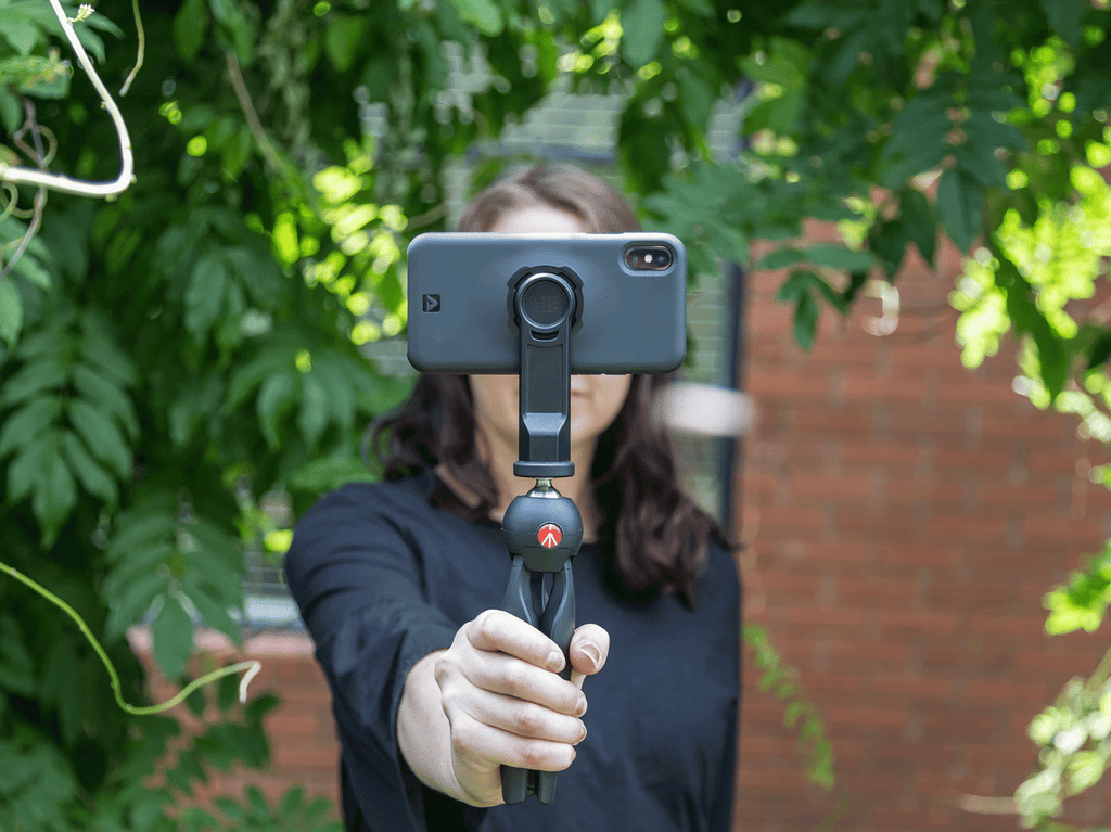 take selfies with Quad Lock tripod mount